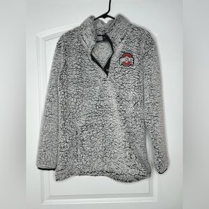 WOMENS OHIO STATE HALF 1/2 ZIP PULL OVER SIZE LARGE